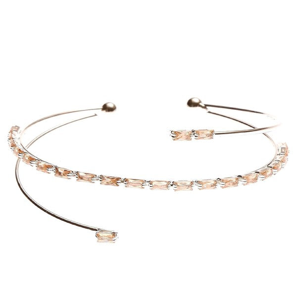 Simple Radiant Cubic Zirconia Spring Wrap Bracelet