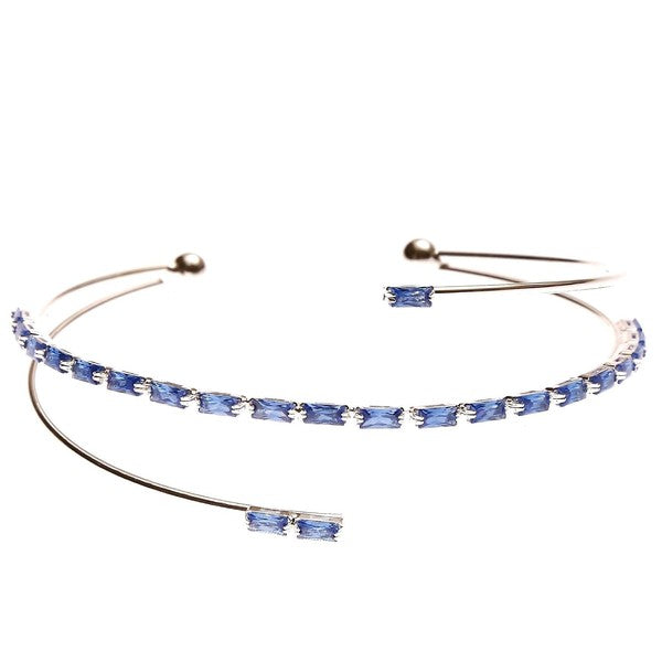 Simple Radiant Cubic Zirconia Spring Wrap Bracelet