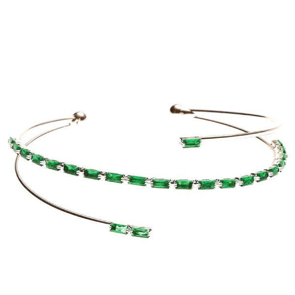 Simple Radiant Cubic Zirconia Spring Wrap Bracelet