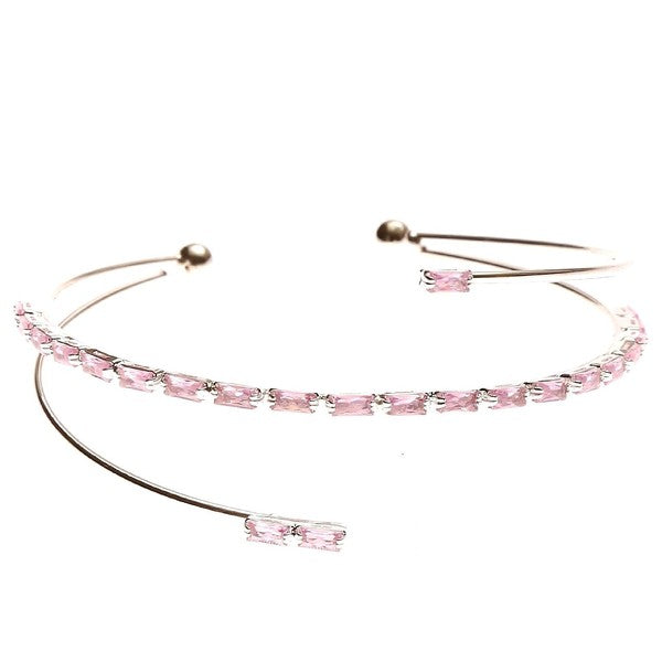 Simple Radiant Cubic Zirconia Spring Wrap Bracelet