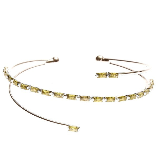Simple Radiant Cubic Zirconia Spring Wrap Bracelet