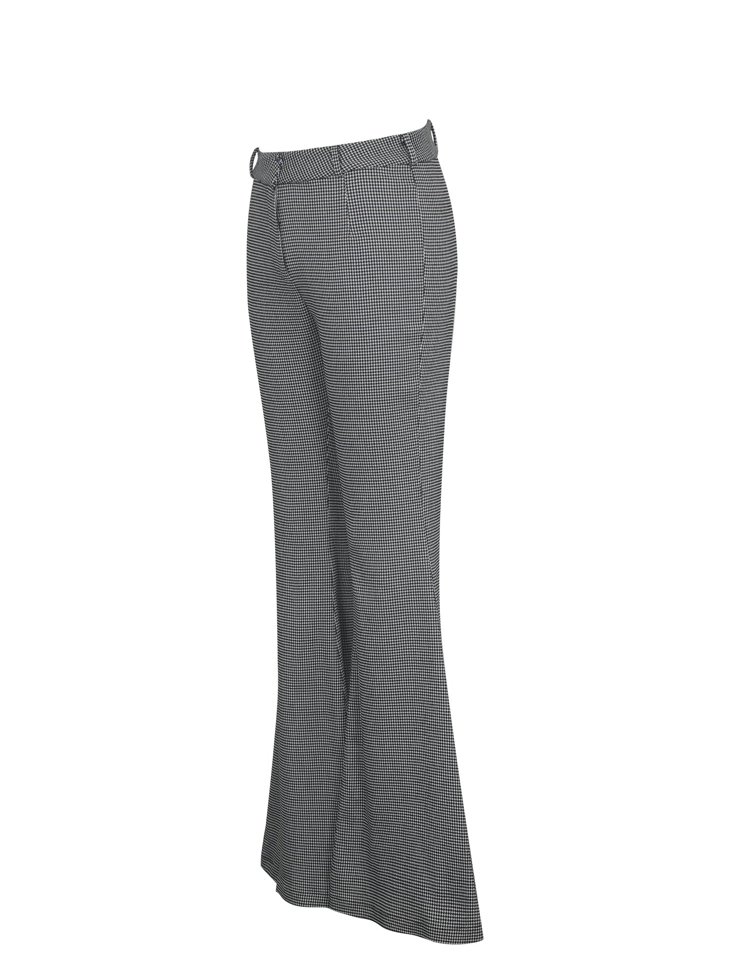 Ulli Micro-Houndstooth Flared Pants