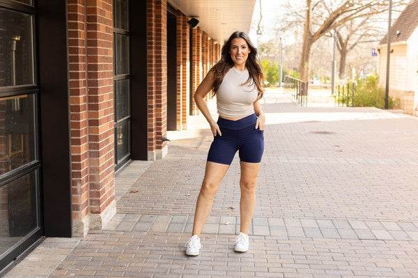 The Abby - NAVY Crossover Biker 5 Shorts R2