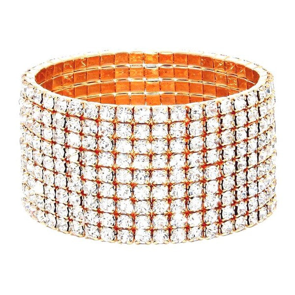 9 Row Strand Line Stretch Rhinestone Bracelet