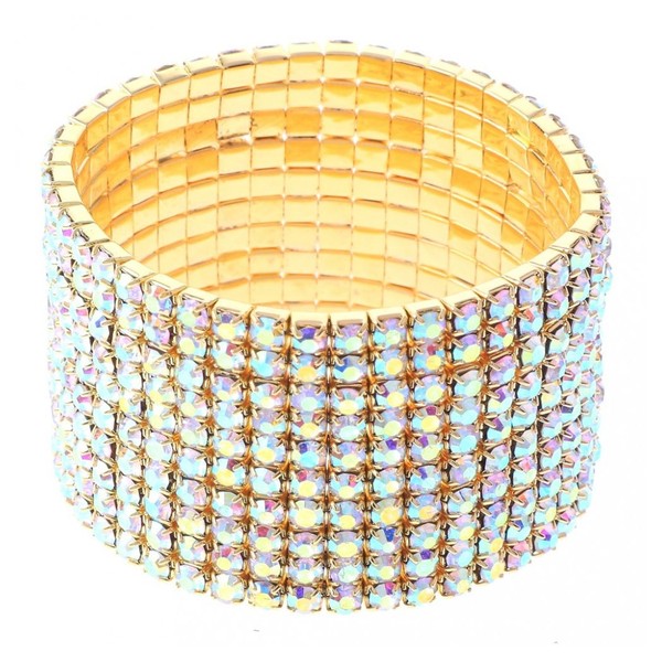 10 Row Strand Line Stretch Rhinestone Bracelet