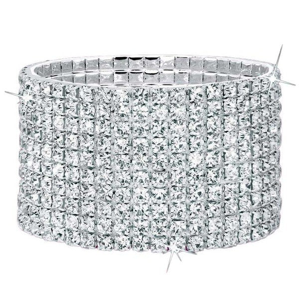 10 Row Strand Line Stretch Rhinestone Bracelet