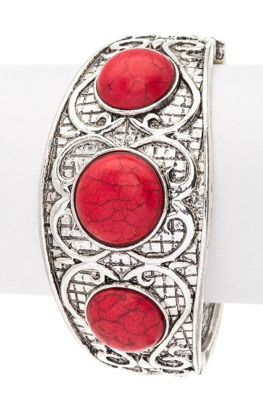Stone Embossed Western Boho Bracelet