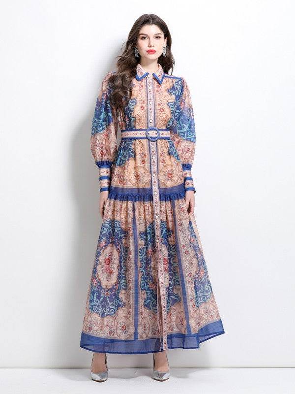 WOMEN FASHION CHIFFON MAXI DRESS