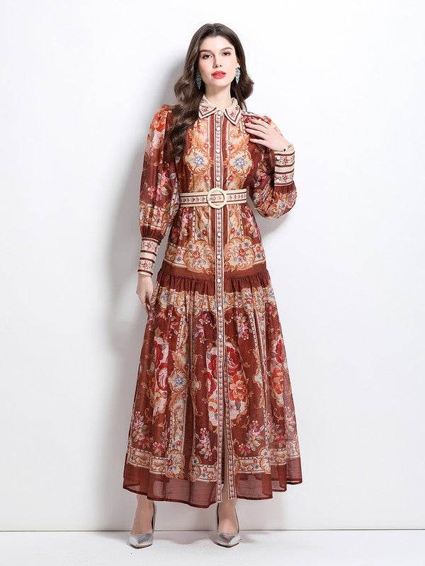 WOMEN FASHION CHIFFON MAXI DRESS