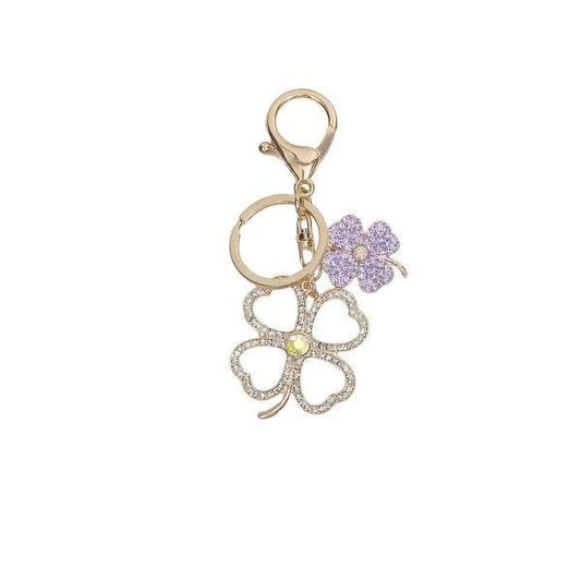 Sparkling Four-Leaf Clover Keychain