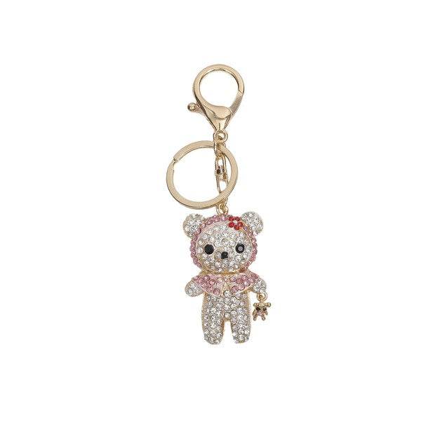 Sparkling Teddy Bear with Hood Keychain