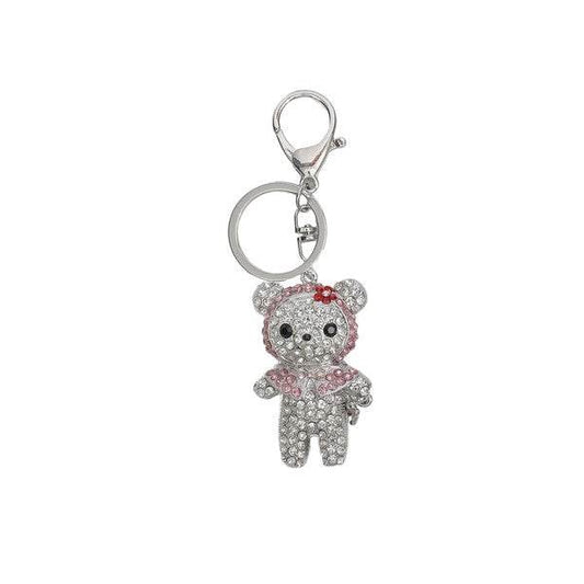 Sparkling Teddy Bear with Hood Keychain