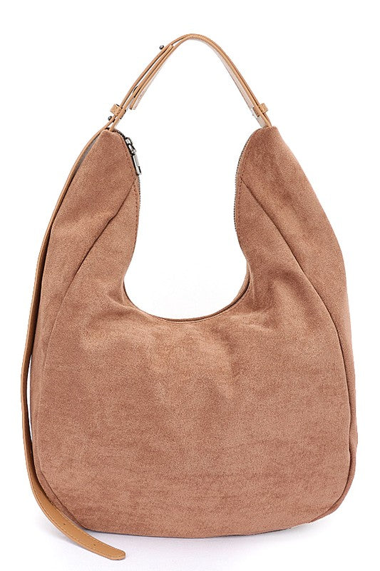 Faux Suede Oversize Shoulder Bag
