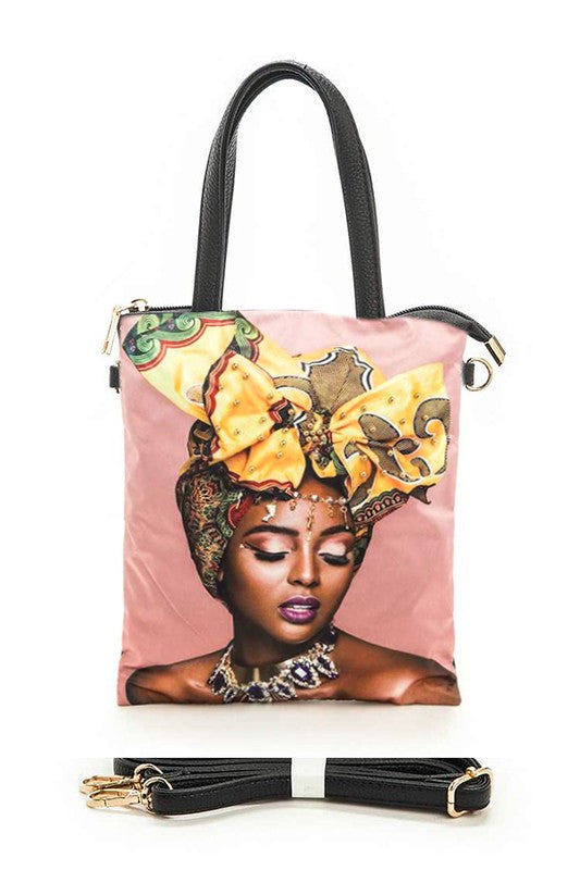 Bow Turban Girl Large Embellished Top Handle Bag