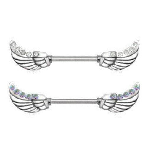 316L Surgical Steel Twinkling Angelic Wings Nipple