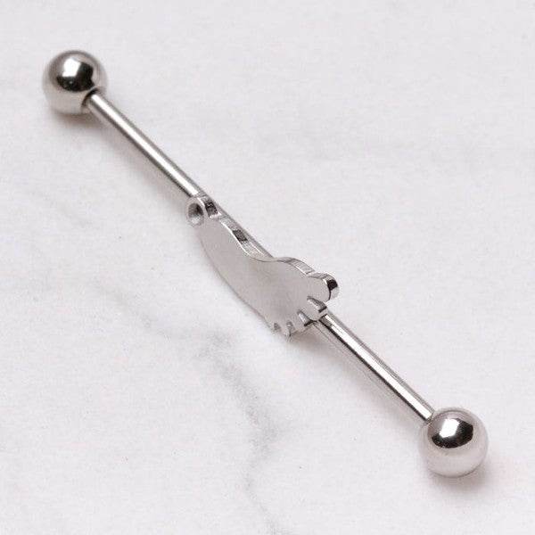 316L Surgical Steel Industrial Barbell Barefoot