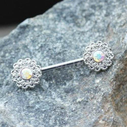 316L Stainless Steel Aurora Flower Cluster Nipple