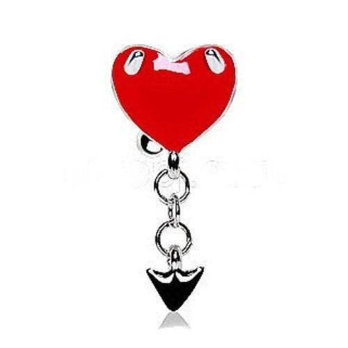 Devil's Heart Top Down Navel Ring