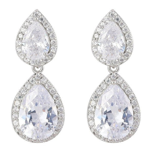Sparkling  Pear Shape Cubic Zirconia Earrings