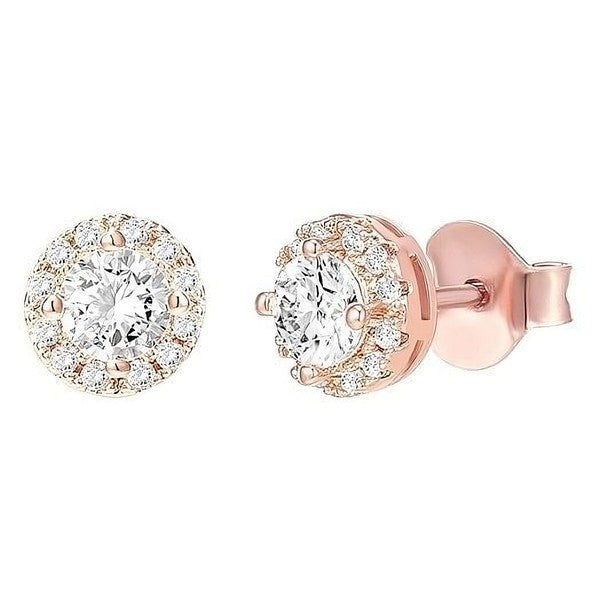 10mm Round Cut Cubic Zirconia Stud Earrings