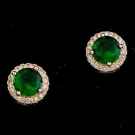 10mm Round Cut Cubic Zirconia Stud Earrings