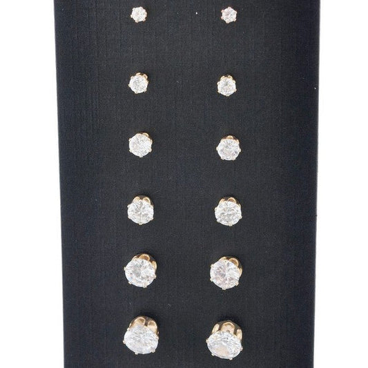 5 Pairs Multi Size Cubic Zirconia Earrings Set