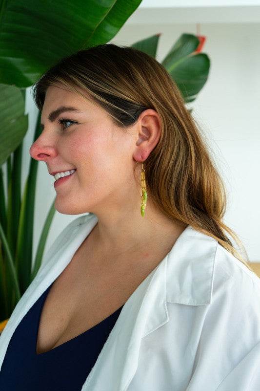Ivy Earrings - Fern Green