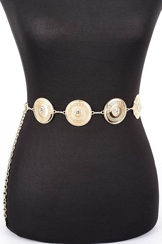 Round Disk Shiny Fashion Chain Belt