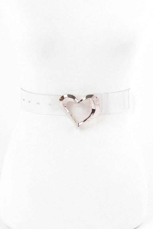 Plus Size Hammered Heart Shape Transparent Belt