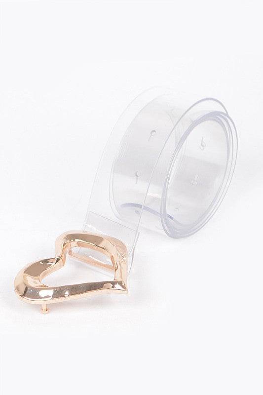 Plus Size Hammered Heart Shape Transparent Belt