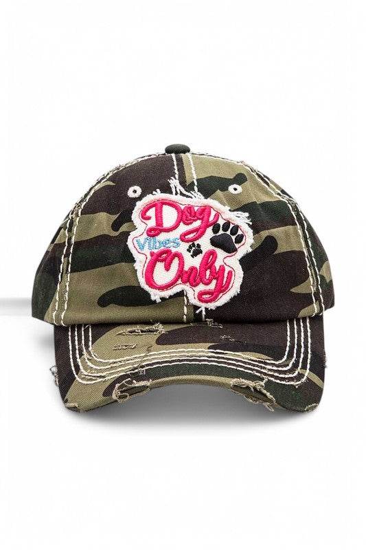Dog Vibe Only Embroidered Vintage Cotton Cap
