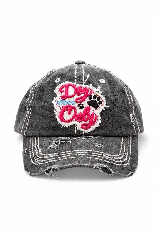 Dog Vibe Only Embroidered Vintage Cotton Cap