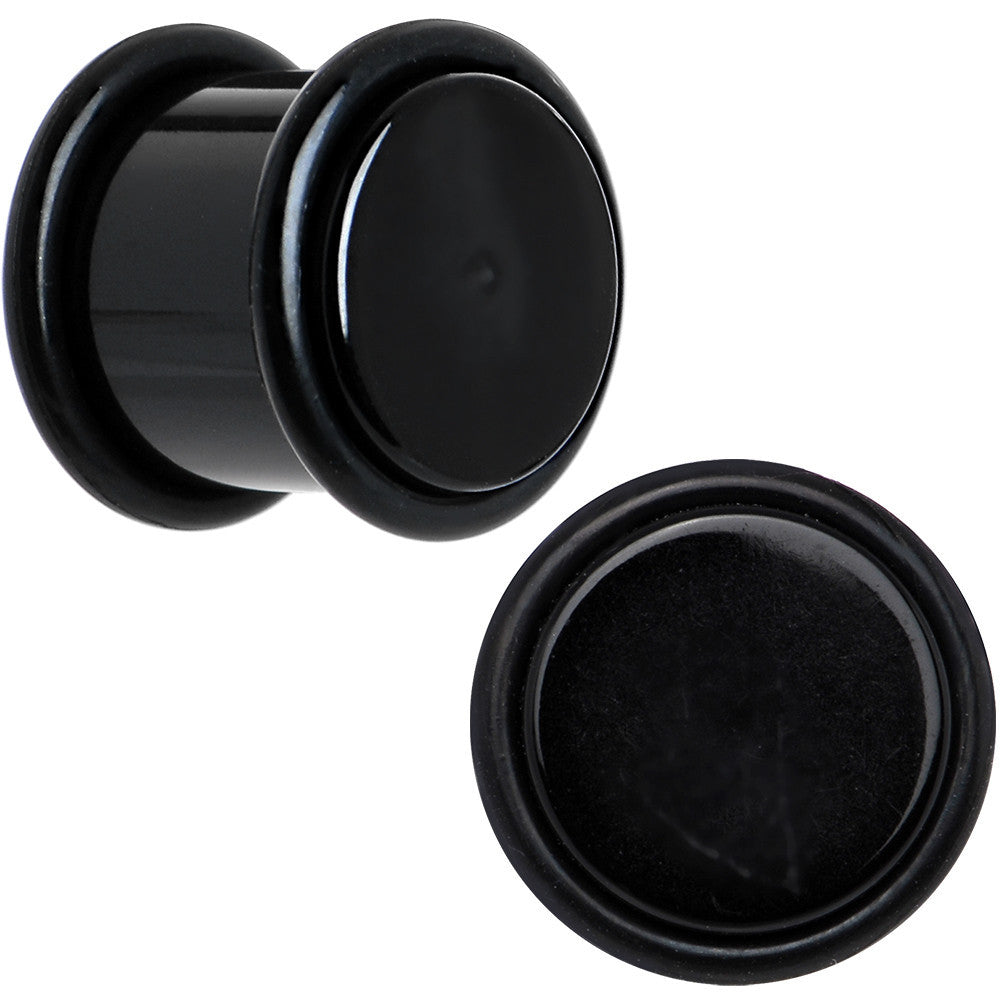1/2 Black Acrylic Straight Plug Pair