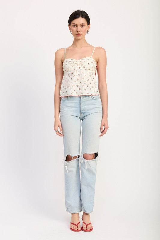 FLORAL SWEETHEART CAMI TOP