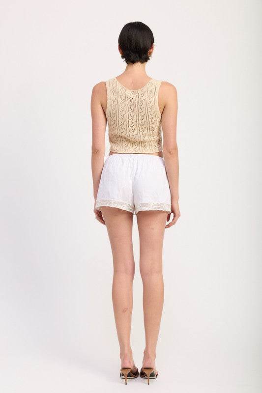 CROCHET BUTTON FRONT VEST TOP