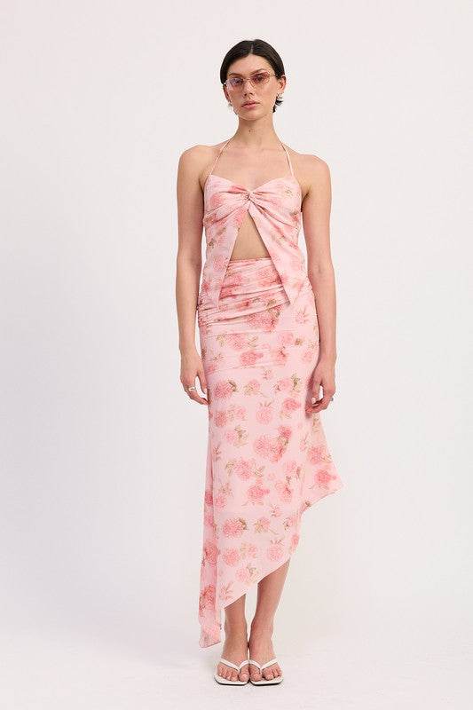 ASYMMETRICAL RUCHED MERMAID SKIRT