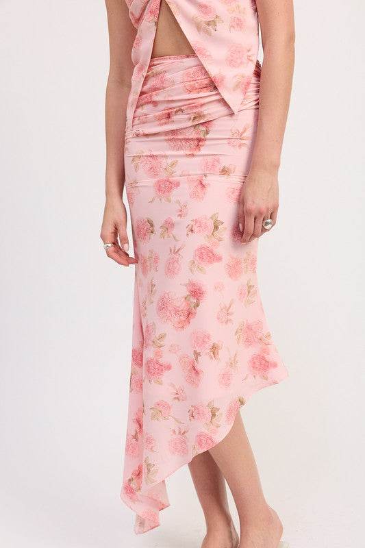 ASYMMETRICAL RUCHED MERMAID SKIRT