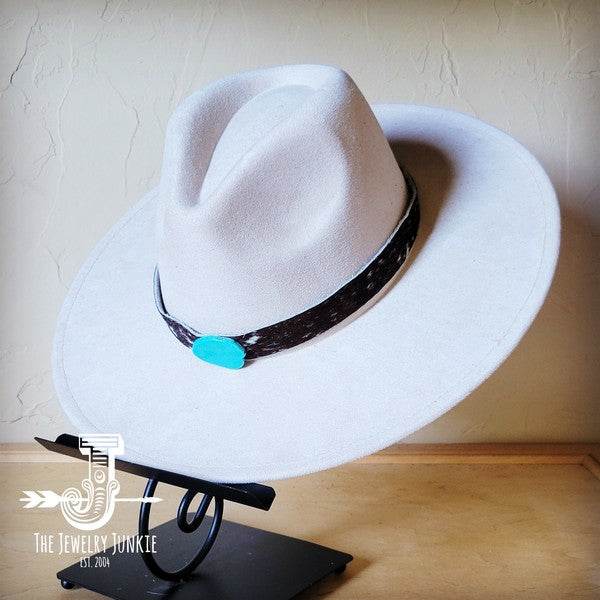 Spotted Hide w/Turq Slab Leather Band Choice Hat