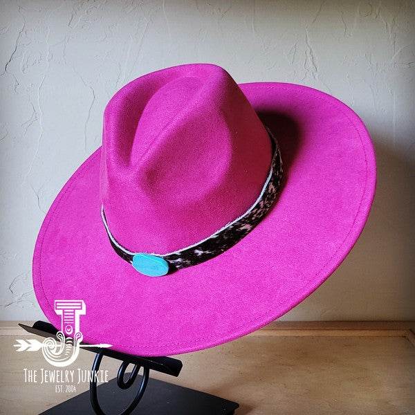 Spotted Hide w/Turq Slab Leather Band Choice Hat