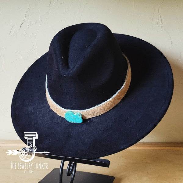 Tan Hide w/Turq Slab Leather Band Choice Hat
