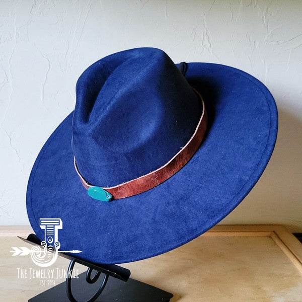 Cognac w/Turq Slab Leather Band Choice Hat