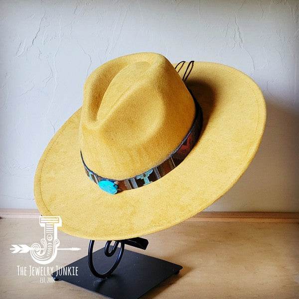 Magenta Navajo Turq Slab Leather Band Choice Hat