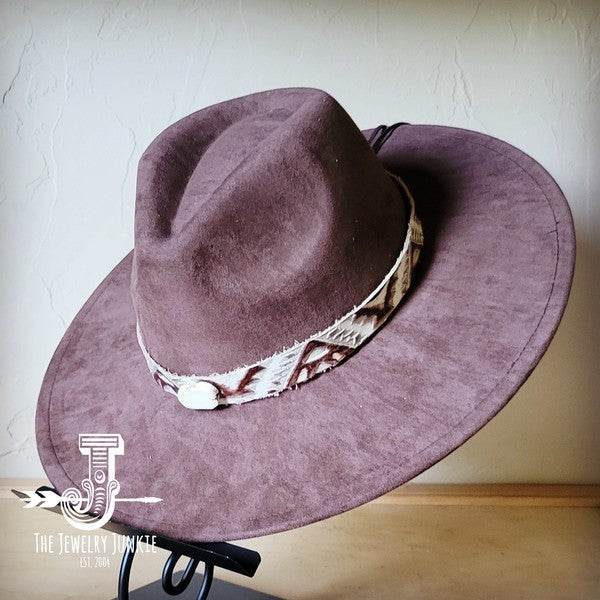 Gold Aztec Turq Slab Leather Band Choice Hat