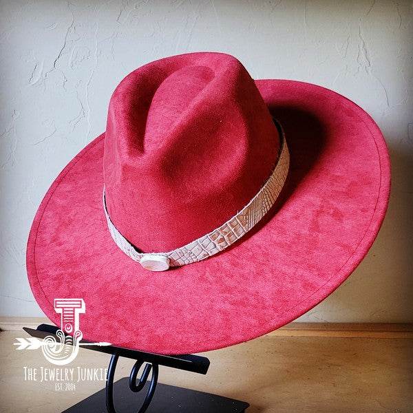 Gold Gator Turquoise Slab Leather Band Choice Hat