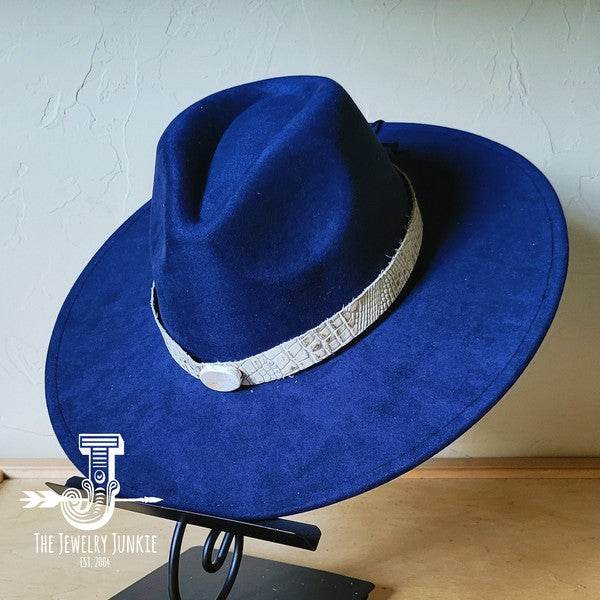 Gold Gator Turquoise Slab Leather Band Choice Hat
