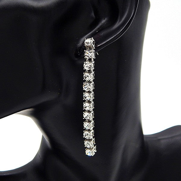 5mm 70mm Crown Setting Rhinestone Tennis Earrings