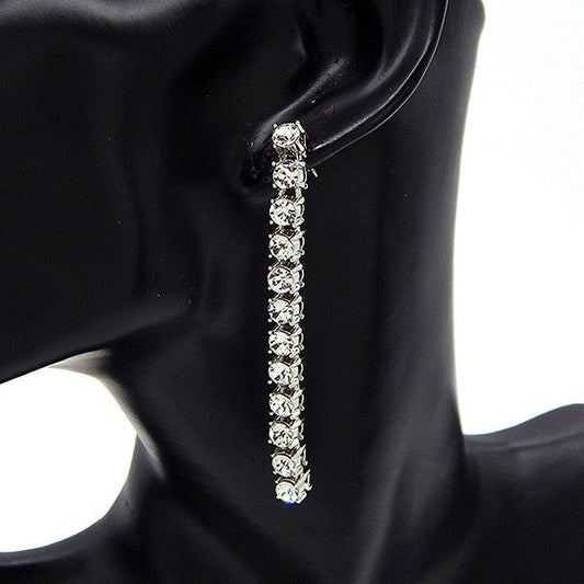 5mm 70mm Crown Setting Rhinestone Tennis Earrings