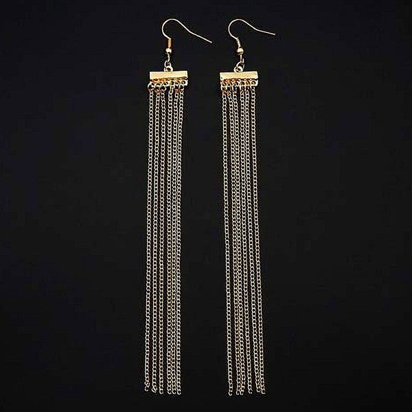 Long Tassel Hook Chunky Chain Earrings