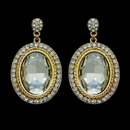 Elegant Bold Baroque Rhinestone Earrings