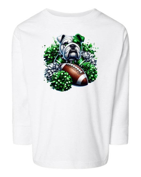 Bulldog Football Cheer Toddler Graphic Tee